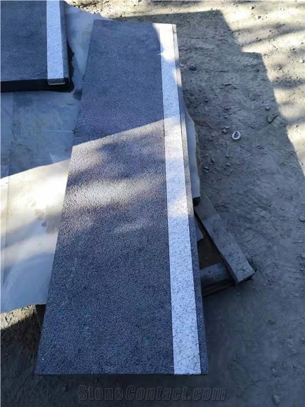 New G684 Black Pearl Basalt Stone Steps With Insert
