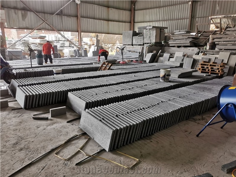 New Hainan G654 Mid Grey Granite Flamed Tiles