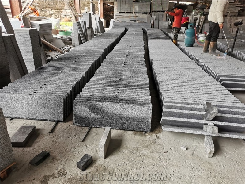 New Hainan G654 Mid Grey Granite Flamed Tiles