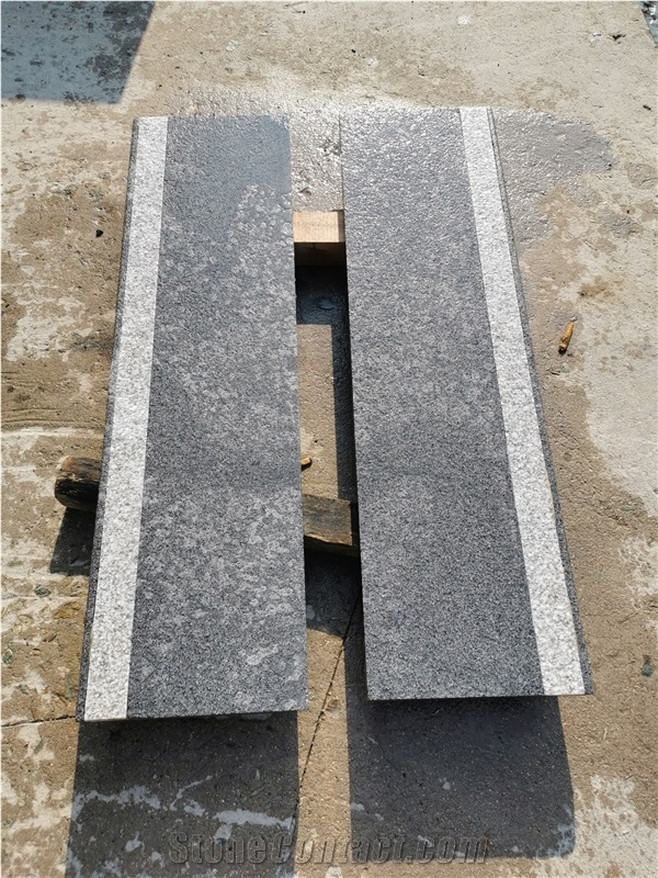 Old G654 Straight Treads With White Granite Nonslip Insert