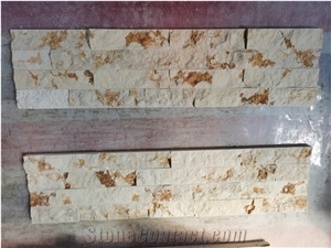 White Gold Leaf Cultured Stone Wall Cladding Panels