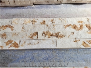 White Gold Leaf Cultured Stone Wall Cladding Panels
