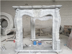 White Marble Fireplace Custom Design CAD Drawing Design