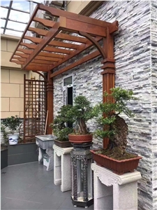 White Mixed Black Sandstone Cultured Stone For Wall Caldding