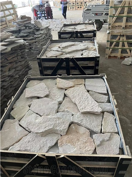 White Sandstone Loose Stone Wall Cladding Flagstone