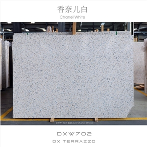 Chanel White Color Artificial Stone Precast Terrazzo Slabs