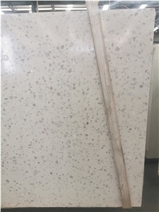 Elegant White Cement Terrazzo Big Slab For Flooring