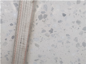 Elegant White Cement Terrazzo Big Slab For Flooring