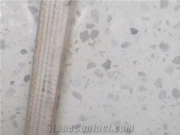 Pearl White Artificial Stone Precast Terrazzo Slabs