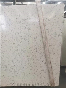 Pearl White Artificial Stone Precast Terrazzo Slabs