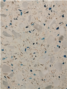 Popular White Color Terrazzo Big Slab For Walling