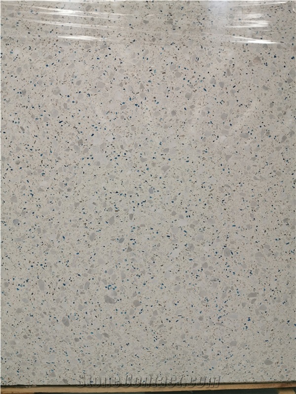 Popular White Color Terrazzo Big Slab For Walling