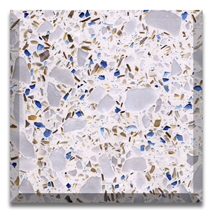 Popular White Color Terrazzo Big Slab For Walling