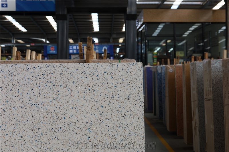 White Color  Precast Terrazzo Slabs