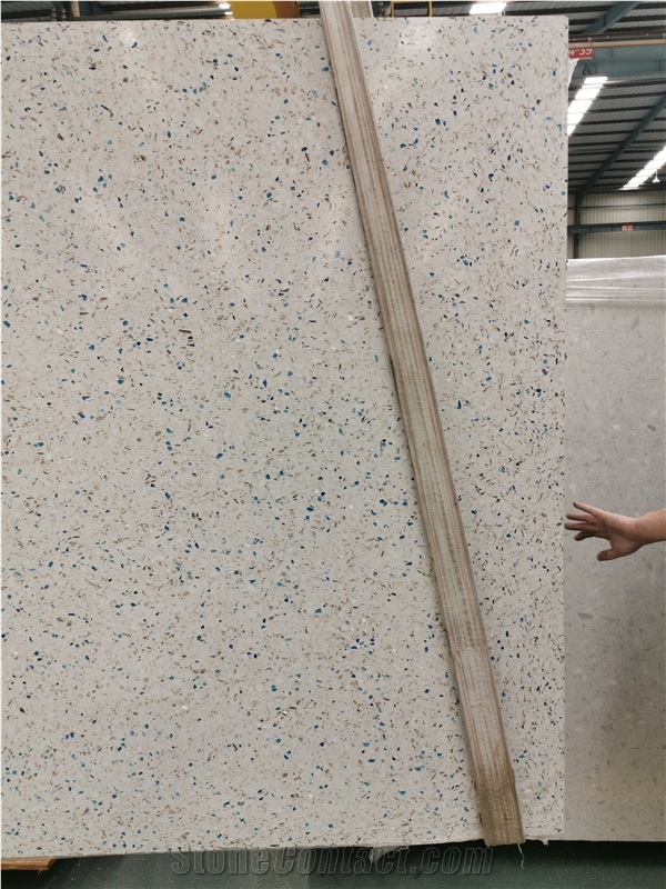 White Color  Precast Terrazzo Slabs