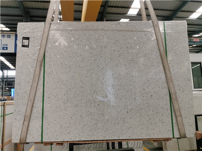 White Precast Terrazzo Big Slab For Decoration