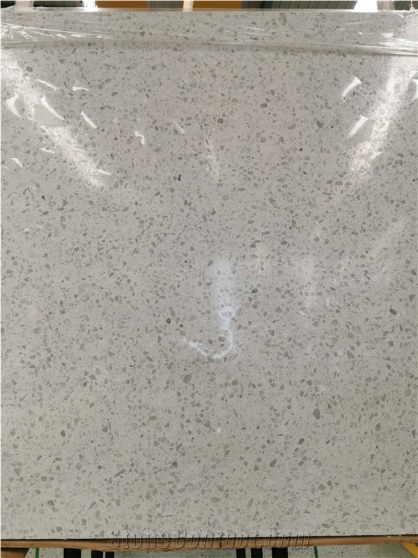 White Precast Terrazzo Big Slab For Decoration