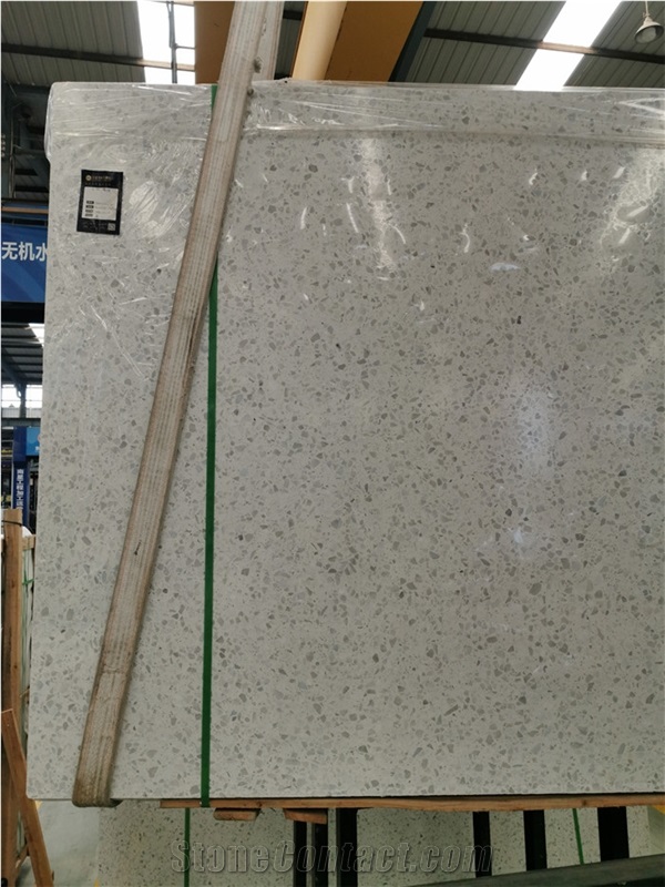 White Precast Terrazzo Big Slab For Decoration