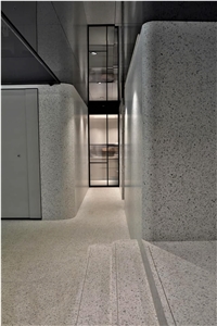 White Precast Terrazzo Big Slab For Decoration
