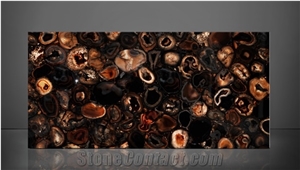 Agate Black Fantasy Semiprecious Stone Slabs