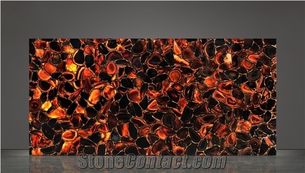 Agate Black Gold Gem Stone Semiprecious Stone Slabs