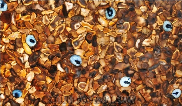 Agate Blue Diamond Gemstone Slabs, Semiprecious Stone Slabs