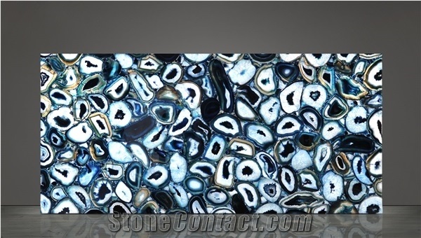 Agate Blue Gemstone Semiprecious Stone Slabs