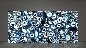 Agate Blue Gemstone Semiprecious Stone Slabs
