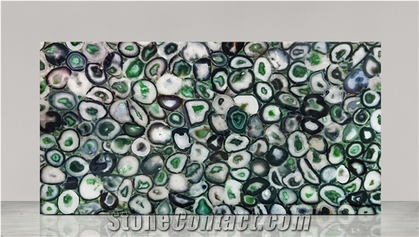 Agate Green Eye Gemstone Semiprecious Stone Slabs