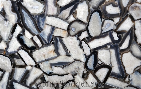 Agate Grey Gemstone Semiprecious Stone Slabs