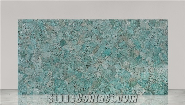 Amazonite Green Gemstone Slabs, Semiprecious Stone Slabs