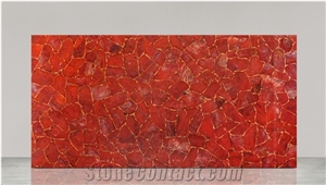 Jasper Red Gemstone Slabs, Semiprecious Stone Slabs