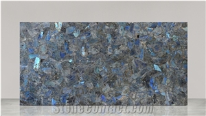 Labradorite Blue Gemstone Slabs, Semiprecious Stone Slabs