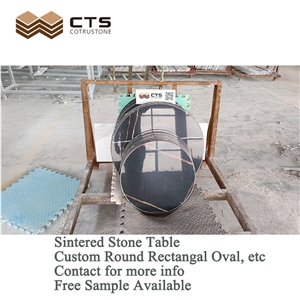 Sintered Table Stone Black Dining Table Marble Look Cheap