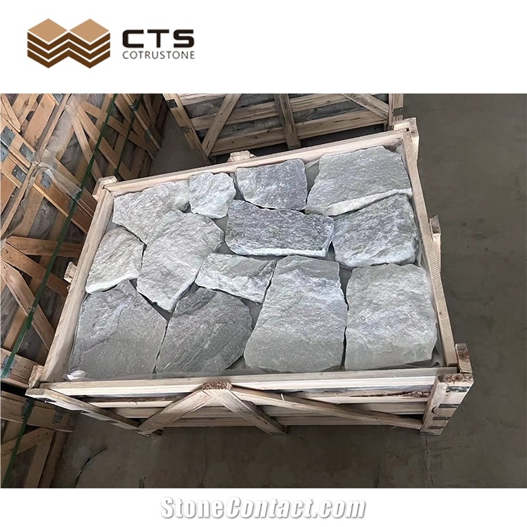 Hot Sale Light Grey Color Slate Irregular Flagstone Wall Cladding