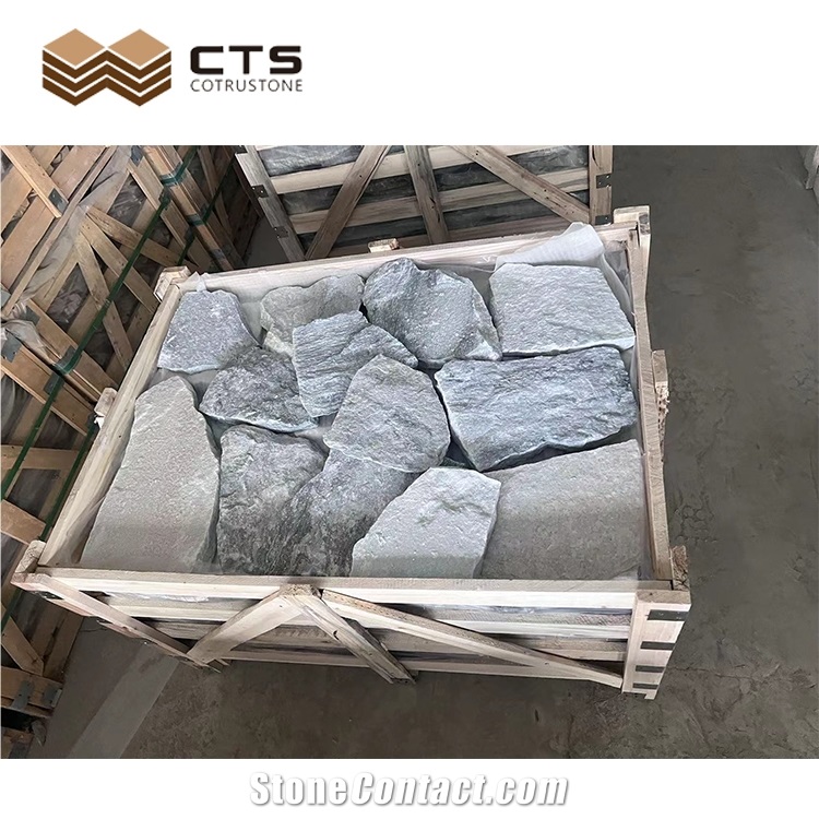 Hot Sale Light Grey Color Slate Irregular Flagstone Wall Cladding