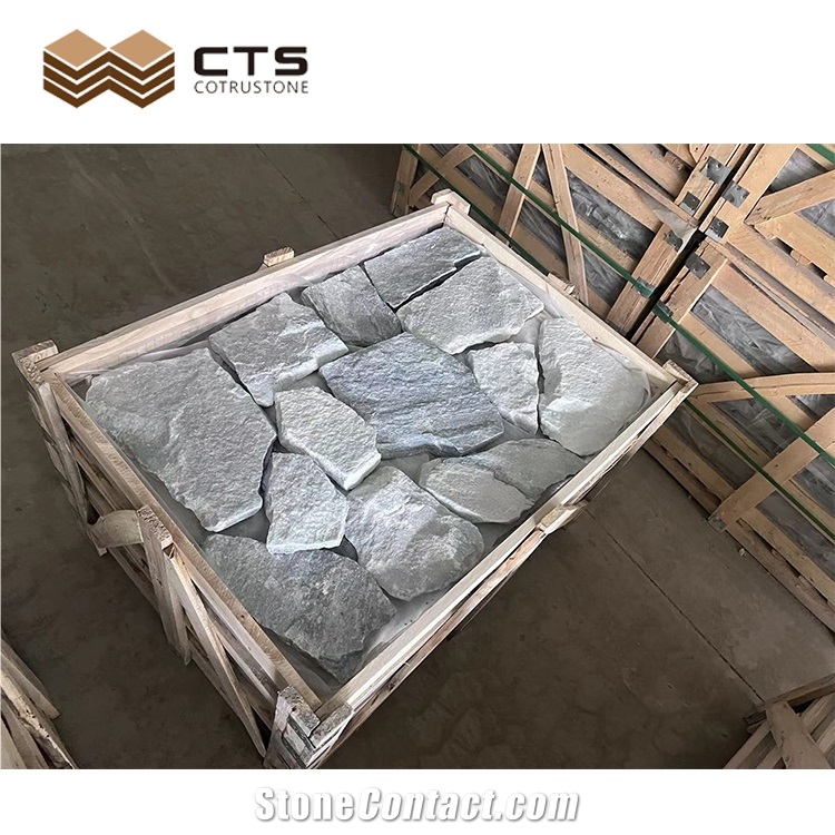 Hot Sale Light Grey Color Slate Irregular Flagstone Wall Cladding
