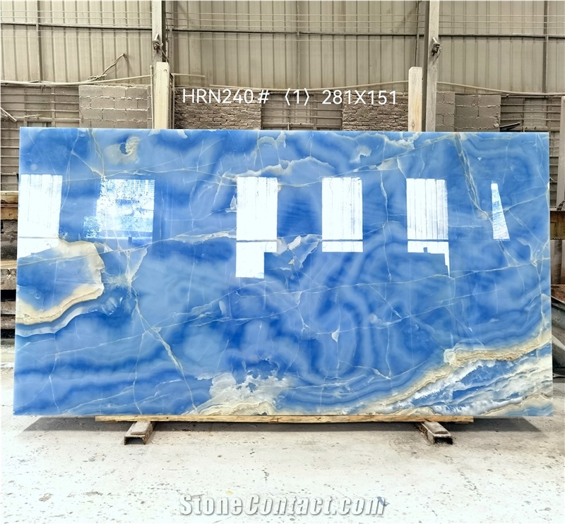 Blue Onyx Blue Sky Jade Polished Slabs Wall Tiles