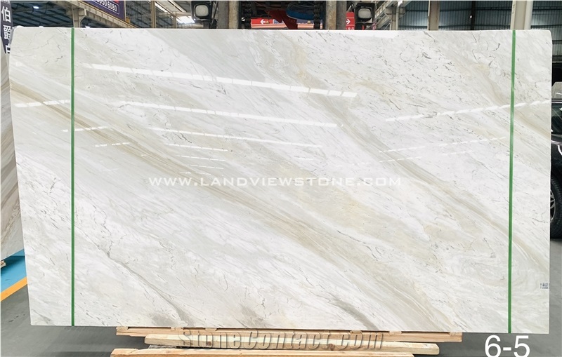 Bookmatched White Marble Calacatta Ondulato Slabs