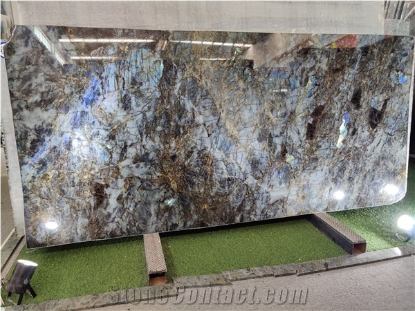 Lemurian Blue Granite Slab, Labradorite Blue Tiles