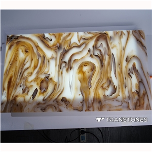 Brown Artificial Onyx Interior Decoration Flexible Stone Wall Panel