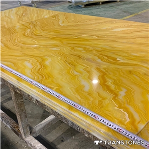 Epoxy Resin Stone Backlit Yellow Onyx Decorative Wall Panel
