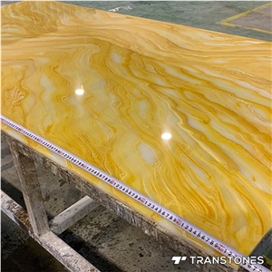 Epoxy Resin Stone Backlit Yellow Onyx Decorative Wall Panel