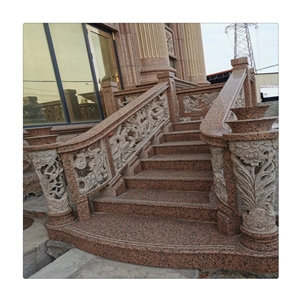 Balmoral Red Granite Stair Pattern With Customized Design Balmoral Red Granite Stair Pattern With Customized Design
