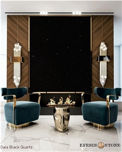 Gala Black Quartz Slabs