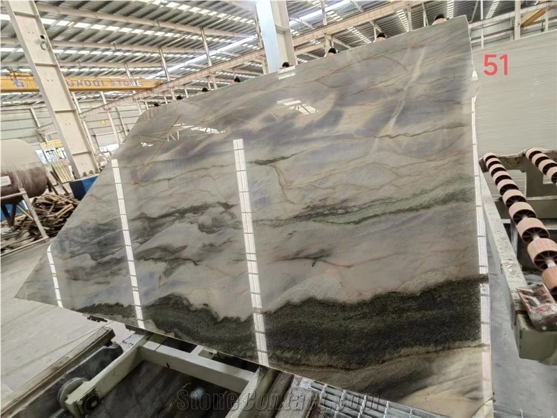Admiral Blue Quartzite Azul Arquivos Fantasy Slab Tile