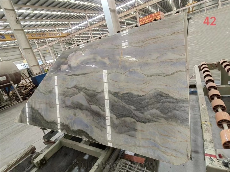 Admiral Blue Quartzite Azul Arquivos Fantasy Slab Tile