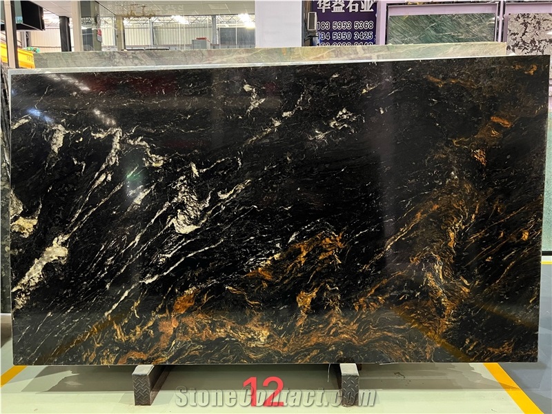 Mc Titanium Granite Black Fusion Taurus Slab In China Market