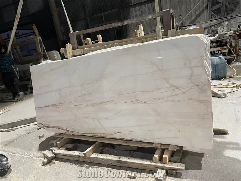 Red Line Marmara Dolomite Marble White Spider Slab Tile