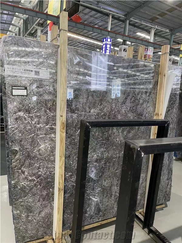 Storm Grey Marble Temple Gray Green Cream Slab In China